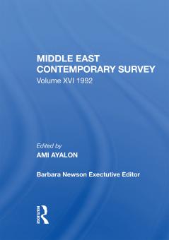 Middle East Contemporary Survey Volume Xvi 1992