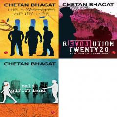 Chetan Bhagat Bestsellers - Half Girlfriend + Revolution Twenty 20: Love. Corruption. Ambition + The 3 Mistakes Of My Life (Set of 3 Books)