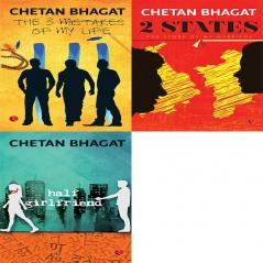 Half Girlfriend + 2 States: The Story of My Marriage + The 3 Mistakes of My Life (Set of 3 Books)