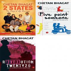 Revolution Twenty 20: Love. Corruption. Ambition + Five Point Someone ; What Not To Do at IIT + 2 States the Story of My Marriage (Set of 3 Books)