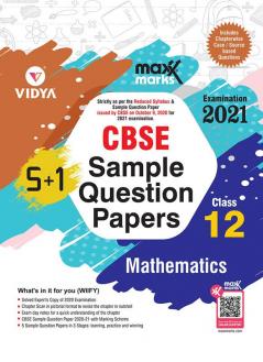 MaxxMarks CBSE Question Sample Paper Mathmatice Class 12 (For 2021 Exams)