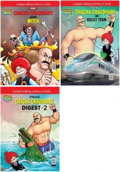 Chacha Chaudhary and Witch+Chacha Chaudhary bullet Train+Chacha Chaudhary Digest-2