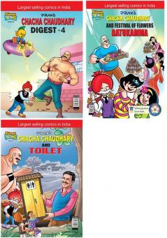 Chacha Chaudhary Digest-4+Chacha Choudhary & Festival of Flower+Chacha Choudhary & Toilet