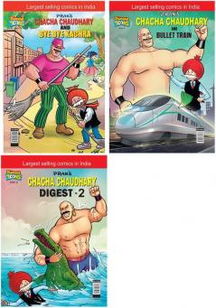 Chacha  Choudhary & Bye Bye Kachra+Chacha Chaudhary bullet Train+Chacha Chaudhary Digest-2