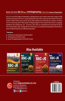 SSC 2022: Booster Test Series - JE Paper 1 - Civil Engineering - 15 Mock Tests (Answers)