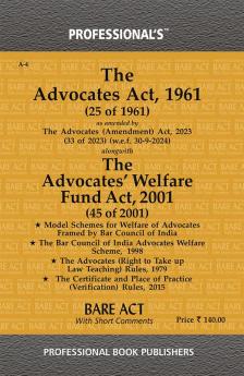 Advocate Act 1961 alongwith Advocate's Welfare Fund Act 2001 as amended by The Jammu and Kashmir Reorganisation Act 2019