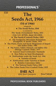 Seeds Act 1966 Alongwith Seeds Rules 1968 Seeds (Control) Order 1983