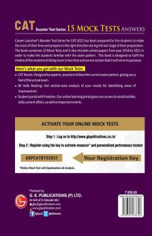 CAT 2022 : Booster Test Series - 15 Mock Tests (Questions Answers & Explanations) by GKP