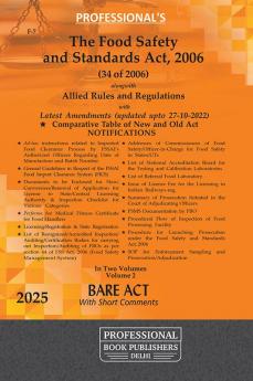 Food Safety and Standards Act 2006 Alongwith Allied Rules and Regulations ( Vol -2)