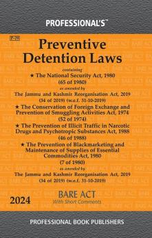 Preventive Detention Laws Containing National Security Act 1980