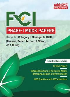 FCI Phase I 2022 Mock Papers Practice Book (English Printed Edition) by Adda247