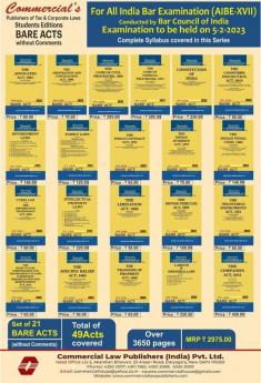 Commercial's AIBE Combo Pack : Students Editions Bare ACT Without Comments As Per Bar Council Of India Notification - Set Of 21 Books