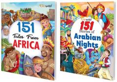 151 Tales from Africa and 151 Stories of Arabian Nights I Pack of 2 Books I Illustrated Stories For Children By Gowoo