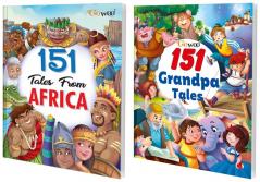 151 Tales from Africa and 151 Grandpa Tales I Pack of 2 Books I illustrated Humorous Stories For Children By Gowoo