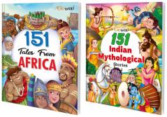151 Tales from Africa and 151 Indian Mythological Stories I Combo pack of 2 Books I Abridged Illustrated Story Books By Gowoo