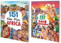 151 Tales from Africa and 151 Episodes of Lord Ganesha I Combo pack of 2 Books I Colourful Illustrated Stories for children By Gowoo