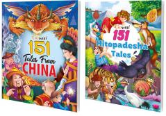 151 Tales from China and 151 Hitopadesha Tales I Gift Pack of 2 Books I Bag of illustrative stories for Children By Gowoo