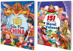 151 Tales from China and 151 Stories with Moral Values I Pack of 2 Books I Fun filled Stories For kids By Gowoo