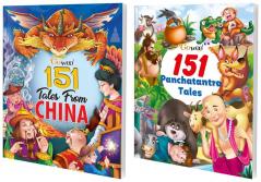 151 Tales from China and 151 Panchatantra Tales I Set of 2 Books I Short Bedtime Stories for Kids By Gowoo