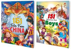 151 Tales from China and 151 Stories for Boys I Combo of 2 Books I Set of Illustrated Stories For Childrens By Gowoo