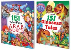 151 Tales from Arab World and 151 Dinosaur Tales I Combo of 2 Books I Fun Stories for children with colourful pictures By Gowoo