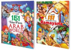 151 Tales from Arab World and 151 Episodes of the Ramayana I Combo of 2 Books I English Short Stories with colourful pictures By Gowoo