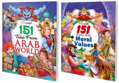 151 Tales from Arab World and 151 Stories with Moral Values I Set of 2 Books I Best Bedtime Children Stories By Gowoo