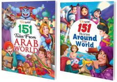 151 Tales from Arab World and 151 Stories Around the World I Combo of 2 Books I Best selling story books of kids By Gowoo