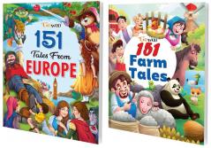 151 Tales from Europe and 151 Farm Tales I Set of 2 Books I Easy to read Stories For Kids By Gowoo