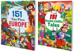 151 Tales from Europe and 151 Sheikh Chilli's Tales I Gift Pack of 2 Books I Bag of illustrative stories for Children By Gowoo