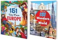 151 Tales from Europe and 151 Wonders of the World I Gift Pack of 2 Books I Perfect Bag for creative minds By Gowoo