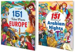 151 Tales from Europe and 151 Stories of Arabian Nights I Pack of 2 Books I Fun filled Stories For Growing Kids By Gowoo