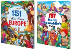 151 Tales from Europe and 151 Mulla Nasruddin's Tales I Pack of 2 Books I Interactive Stories with Colourful Pictures By Gowoo