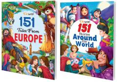 151 Tales from Europe and 151 Stories Around the World I Combo of 2 Books I Set of Illustrated Stories For Childrens By Gowoo