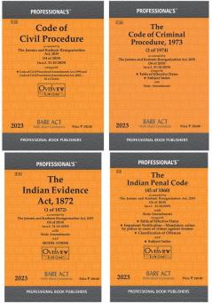 COMBO OF BARE ACTS ( Indian Penal Code Code of Criminal Procedure Code of Civil Procedure and Indian Evidence Act Edition 2022)