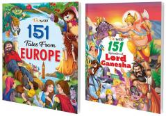 151 Tales from Europe and 151 Episodes of Lord Ganesha I Set of 2 Books I Story Books for Kids By Gowoo