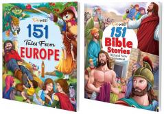 151 Tales from Europe and 151 Bible Stories (New Edition) I Gift Pack of 2 Books I Kids Fun Stories with Colourful Pictures