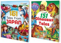 151 Tales from Japan and 151 Dinosaur Tales I Combo pack of 2 Books I Collection of stories for kids By Gowoo