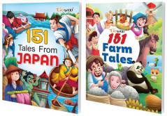 151 Tales from Japan and 151 Farm Tales I Set of 2 Books I Collection of illustrative stories for children By Gowoo