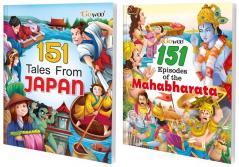 151 Tales from Japan and 151 Episodes of the Mahabharata I Set of 2 Books I Best Bedtime Children Stories By Gowoo