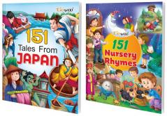 151 Tales from Japan and 151 Nursery Rhymes I Combo of 2 Books I Abridged Illustrated Stories For kids