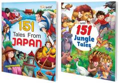 151 Tales from Japan and 151 Jungle Tales I Set of 2 Books I Colourful Illustrated Stories for kids By Gowoo