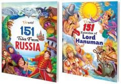151 Tales from Russia and 151 Episodes of Lord Hanuman I Pack of 2 Books I Fun Stories for kids By Gowoo