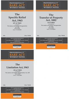 Combo 3 The Transfer Of Property Act, 1882, The Specific Relief Act, 1963, The Limitation Act, Bareacts By Professional 2023