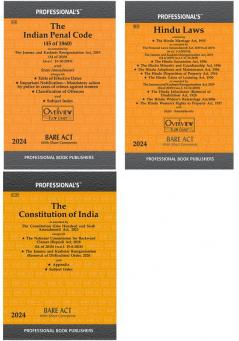 Hindu Laws Indian Penal Code Constitution of India Combo of 3 Bare Acts