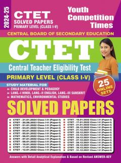 2024-25 CTET Solved Papers Study Material for Child Development and Pedagogy Languages Hindi English and Sanskrit Mathematics and Environmental Studies from 2022 to 2024 752 1395.