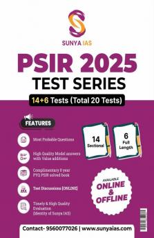 SUNYA IAS 8 Yearwise UPSC CSE Mains Exam Previous Year Paper Solved PSIR Optional Paper 1&2 (2016- 2023)