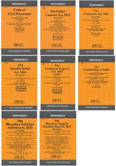Professional's Complete Legal Compendium 2024: BSABNSS Specific Relief Limitation Indian Contract Act TPA Constitution CPC BNNS (Set of 8 Books)