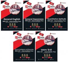 NRA CET Exam For 12th Pass (Combo Pack Of 5 Books) | 89 Topic-Wise Solved Tests (General Intelligence & Reasoning General Awareness Quantitative Aptitude General English & Hindi)