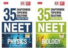 MTG 35 Years NEET Previous Year Solved Question Papers with NEET Chapterwise Topicwise Solutions - NEET 2023 Preparation Books Set of 2 Books NTA Neet 35 Years Questions Physics Biology